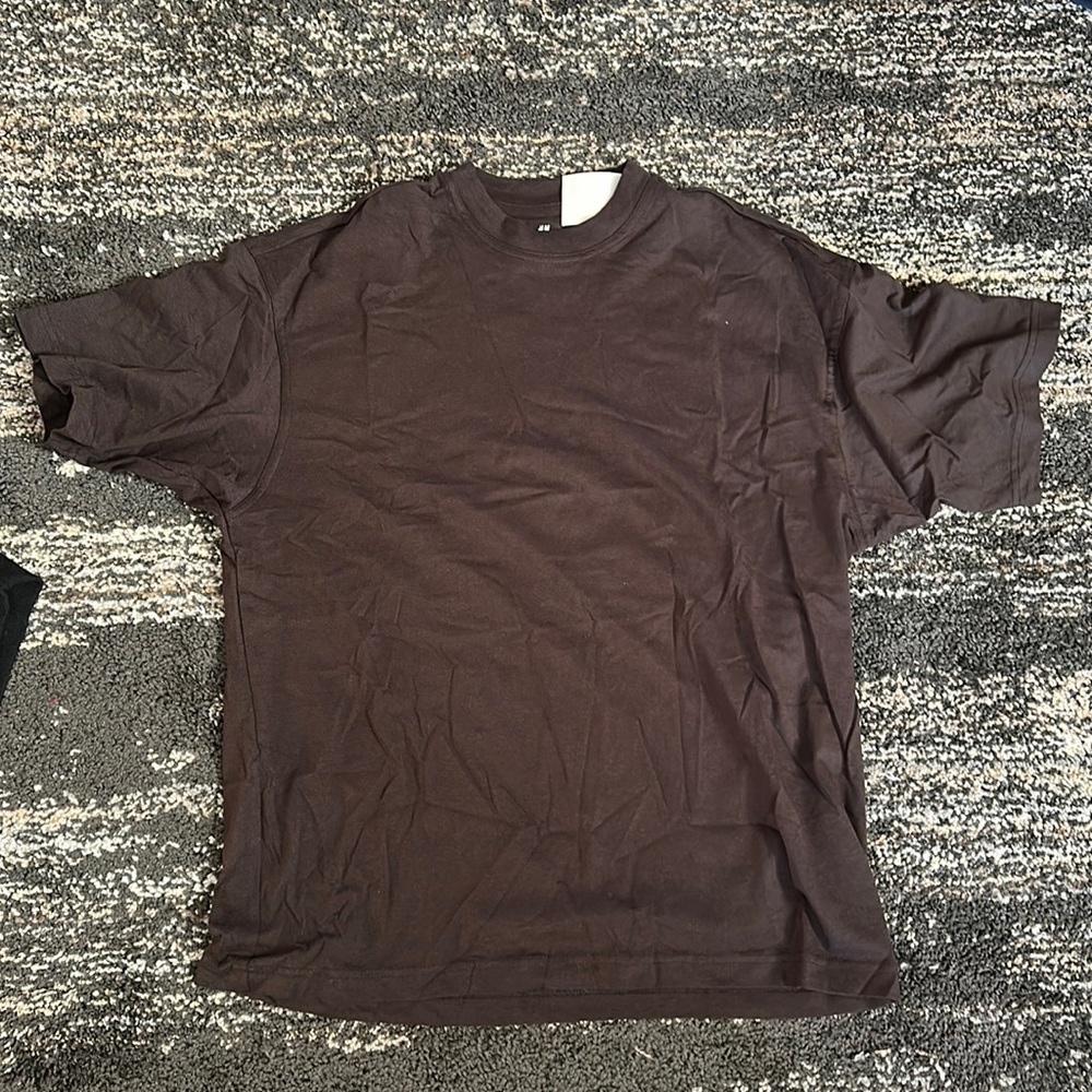 H&M Oversized T-shirt Coupe Oversize Brown